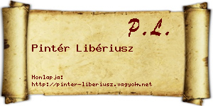 Pintér Libériusz névjegykártya
